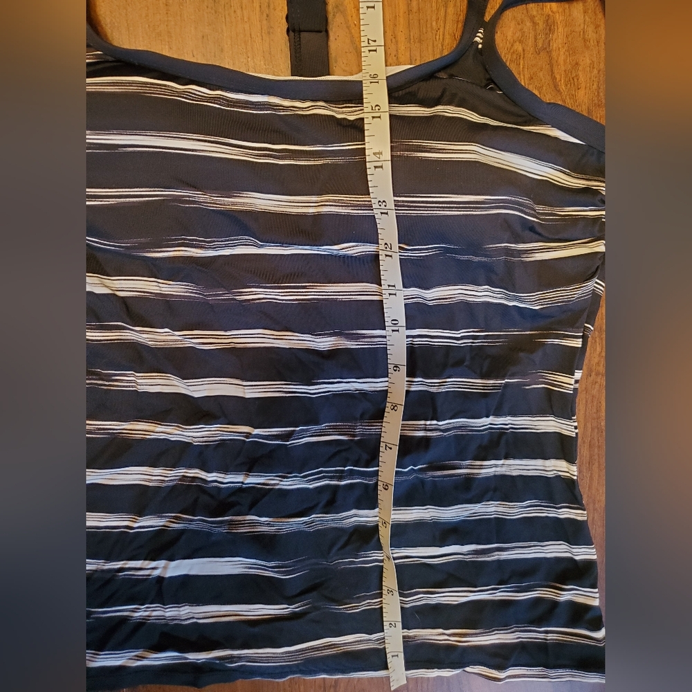Christina Monochrome Striped Tankini Top